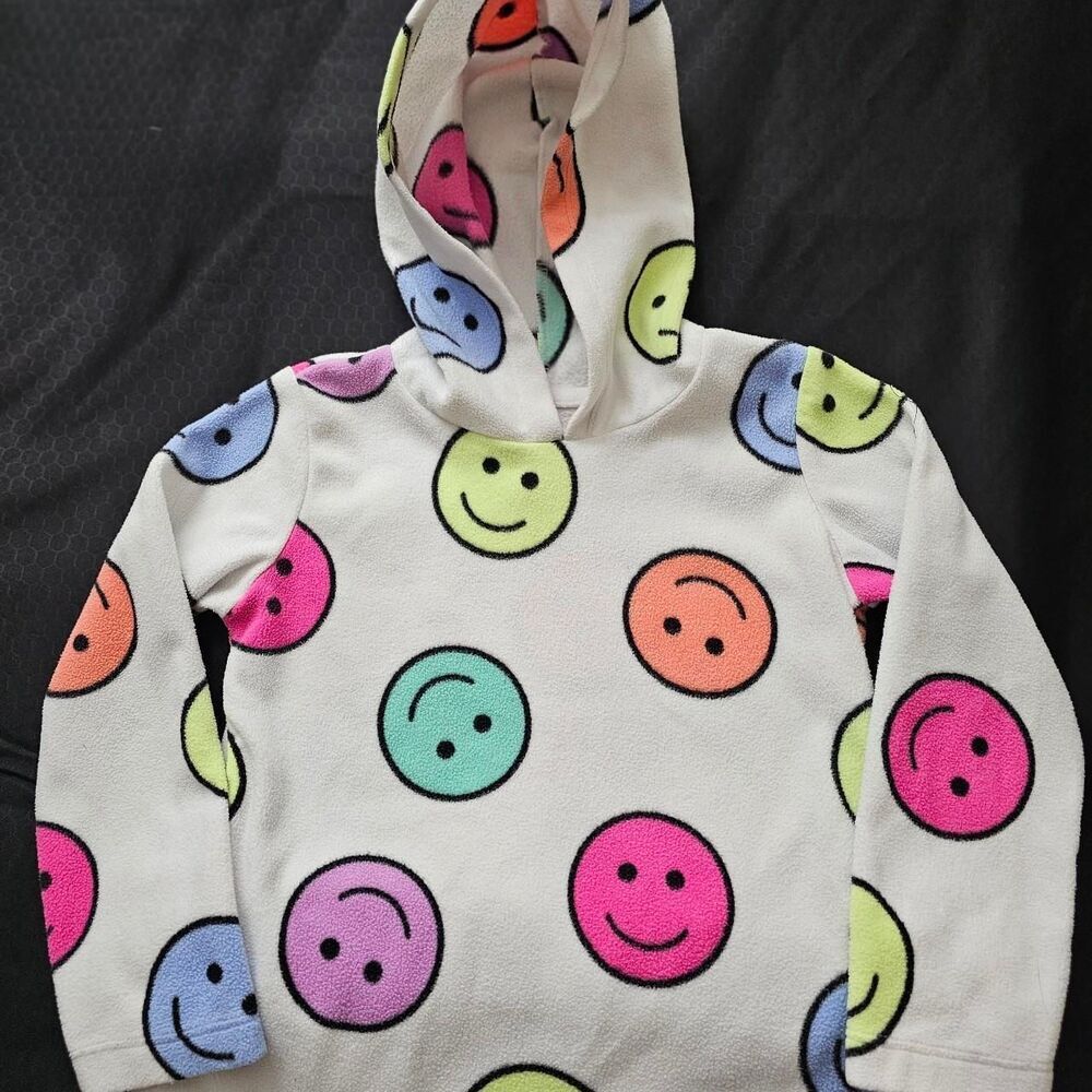 The Children's Place Girls Smiley Face Fleece Hoodie Sweatshirt 4T
